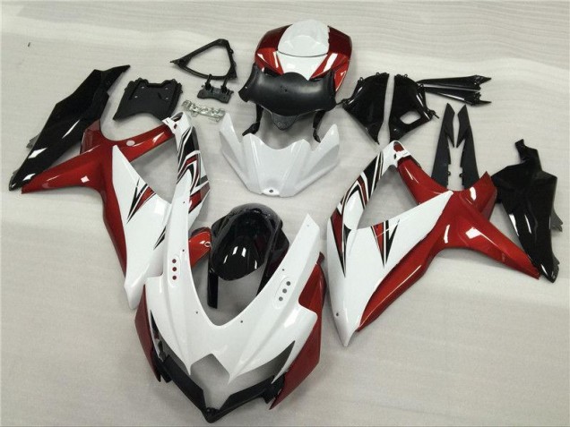 Carénage Suzuki GSXR 600 / 750 K8 2008-2010 - Blanc Rouge Noir Carénage Suzuki GSXR 600 / 750 K8 2008-2010 - Blanc Rouge Noir