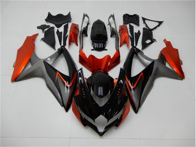 Carénage Suzuki GSXR 600 / 750 K8 2008-2010 - Noir Orange Gris Carénage Suzuki GSXR 600 / 750 K8 2008-2010 - Noir Orange Gris