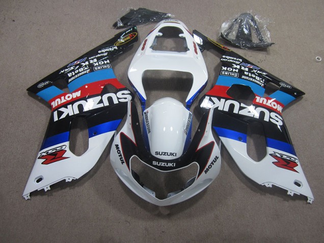 Carénage Suzuki GSXR 600 K1 K2 K3 2001-2003 - Blanc Bleu Motul Carénage Suzuki GSXR 600 K1 K2 K3 2001-2003 - Blanc Bleu Motul