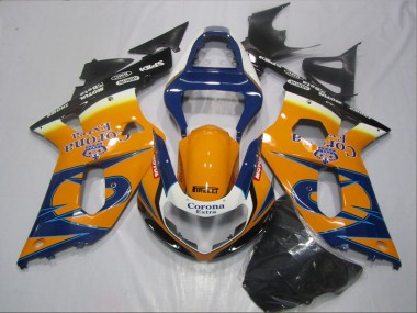 Carénage Suzuki GSXR 600 K1 K2 K3 2001-2003 - Bleu Orange Corona Extra