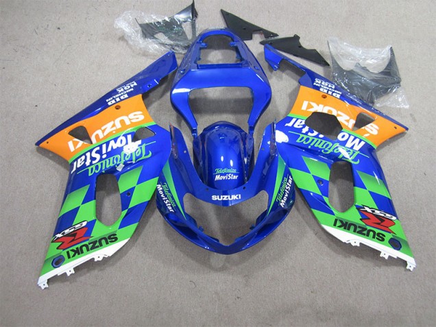 Carénage Suzuki GSXR 600 K1 K2 K3 2001-2003 - Bleu Vert Telefumia Movistar Carénage Suzuki GSXR 600 K1 K2 K3 2001-2003 - Bleu Vert Telefumia Movistar