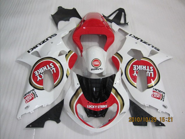Carénage Suzuki GSXR 600 K1 K2 K3 2001-2003 - Rouge Blanc Lucky Strike Carénage Suzuki GSXR 600 K1 K2 K3 2001-2003 - Rouge Blanc Lucky Strike