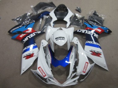 Carénage Suzuki GSXR 600 K11 2011-2024 - Blanc Bleu Motul