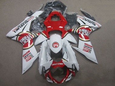 Carénage Suzuki GSXR 600 K11 2011-2024 - Blanc Lucky Strike Rouge Motul
