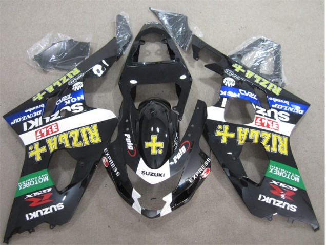 Carénage Suzuki GSXR 600 K4 2004-2005 - Noir Jaune Rizla Carénage Suzuki GSXR 600 K4 2004-2005 - Noir Jaune Rizla
