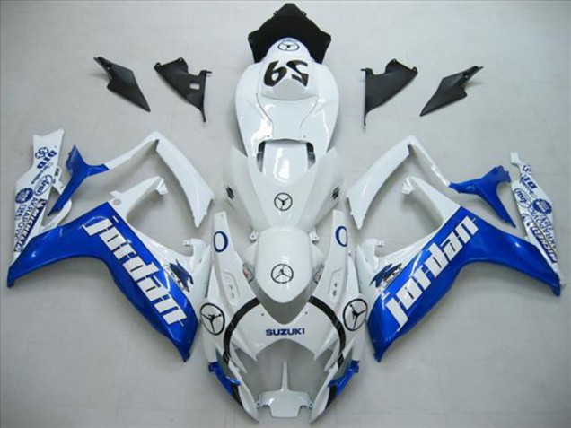 Carénage Suzuki GSXR 600 K6 2006-2007 - Blanc Bleu Jordan Carénage Suzuki GSXR 600 K6 2006-2007 - Blanc Bleu Jordan