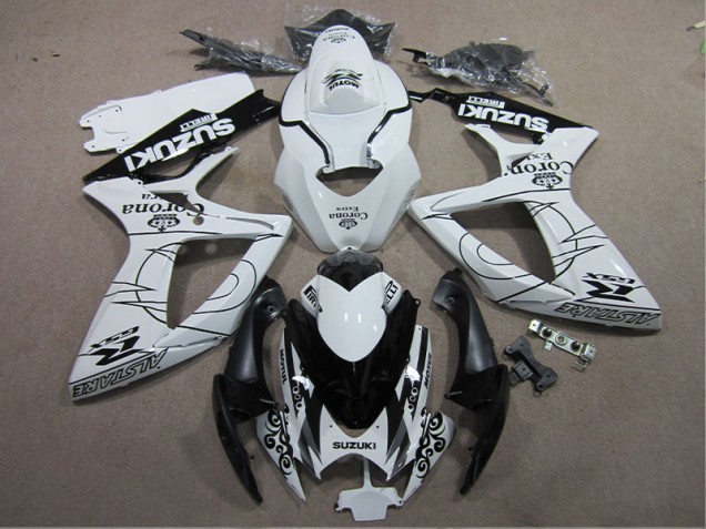 Carénage Suzuki GSXR 600 K6 2006-2007 - Blanc Noir Corona Extra Carénage Suzuki GSXR 600 K6 2006-2007 - Blanc Noir Corona Extra