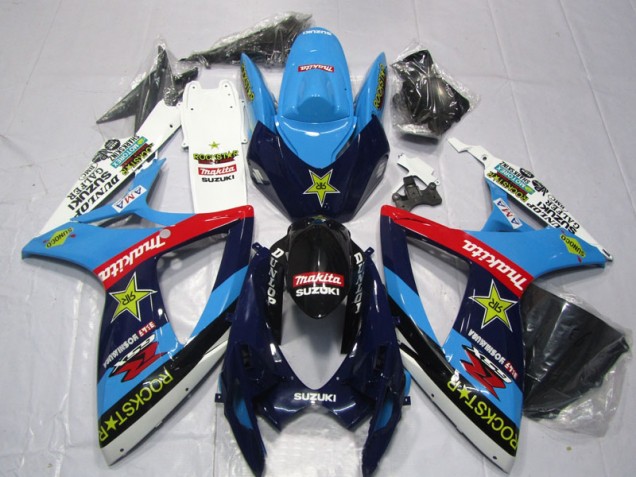 Carénage Suzuki GSXR 600 K6 2006-2007 - Bleu Blanc Rockstar Makita Carénage Suzuki GSXR 600 K6 2006-2007 - Bleu Blanc Rockstar Makita
