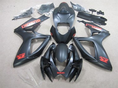 Carénage Suzuki GSXR 600 K6 2006-2007 - Noir Rouge Décalque