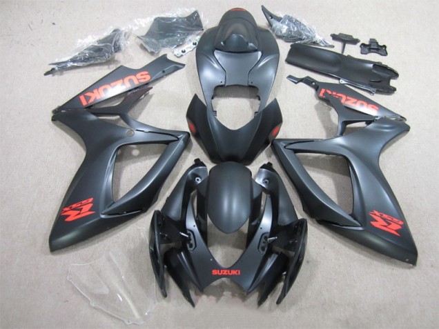 Carénage Suzuki GSXR 600 K6 2006-2007 - Noir Rouge Décalque