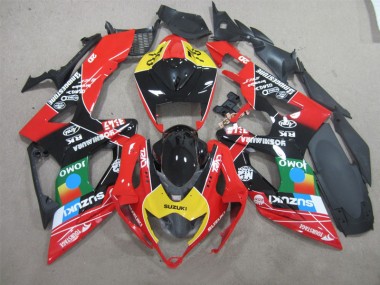 Carénage Suzuki GSXR 600 K6 2006-2007 - Noir Rouge Jaune Jomo