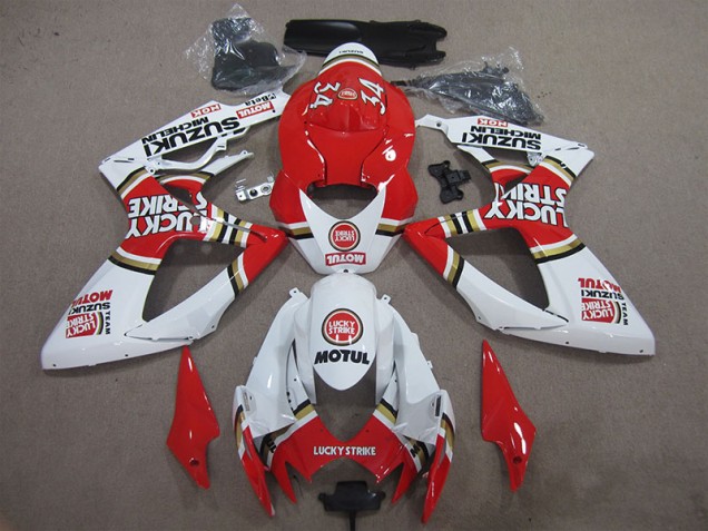 Carénage Suzuki GSXR 600 K6 2006-2007 - Rouge Blanc Lucky Strike Motul Carénage Suzuki GSXR 600 K6 2006-2007 - Rouge Blanc Lucky Strike Motul
