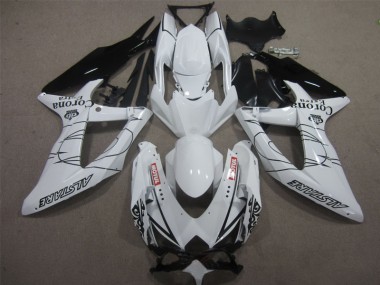 Carénage Suzuki GSXR 600 K8 2008-2010 - Blanc Noir Corona Extra Motul