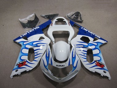 Carénage Suzuki GSXR 750 K1 K2 K3 2001-2003 - Blanc Bleu Flamme