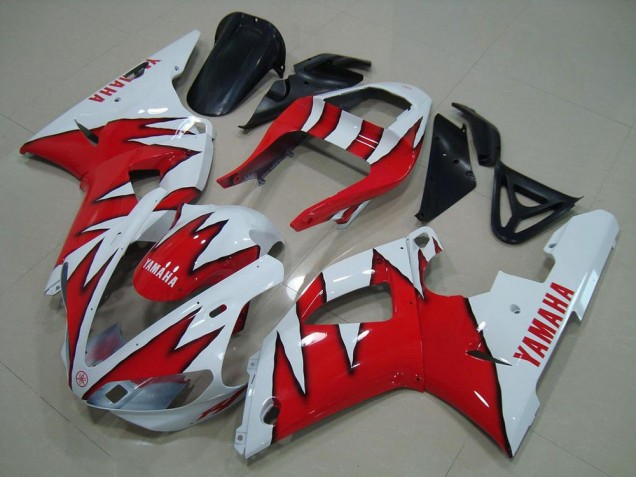 Carénage Yamaha R1 2000-2001 - Blanc Rouge Flamme Carénage Yamaha R1 2000-2001 - Blanc Rouge Flamme