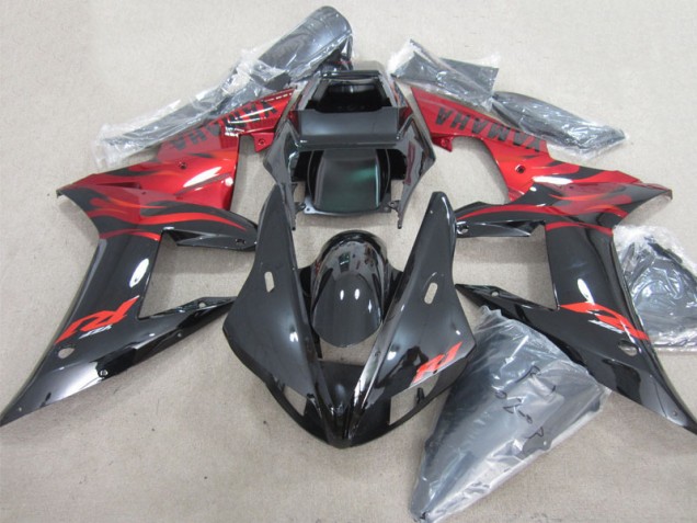 Carénage Yamaha R1 2002-2003 - Noir Rouge Décalque Carénage Yamaha R1 2002-2003 - Noir Rouge Décalque
