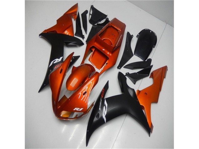 Carénage Yamaha R1 2002-2003 - Orange Noir Carénage Yamaha R1 2002-2003 - Orange Noir