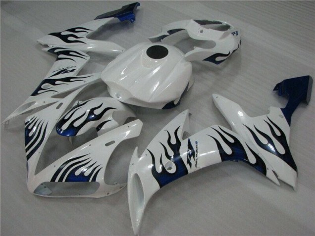 Carénage Yamaha R1 2004-2006 - Blanc Bleu Flamme