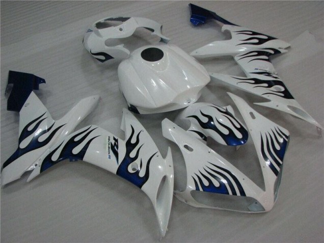 Carénage Yamaha R1 2004-2006 - Blanc Bleu Flamme