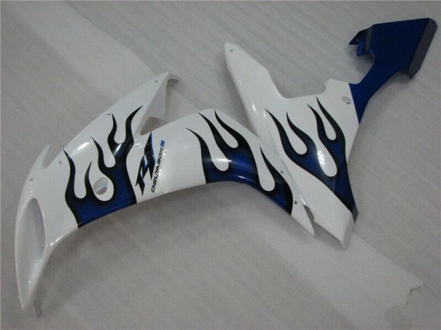 Carénage Yamaha R1 2004-2006 - Blanc Bleu Flamme