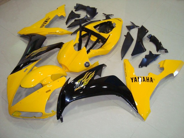Carénage Yamaha R1 2004-2006 - Jaune Noir Flamme Carénage Yamaha R1 2004-2006 - Jaune Noir Flamme