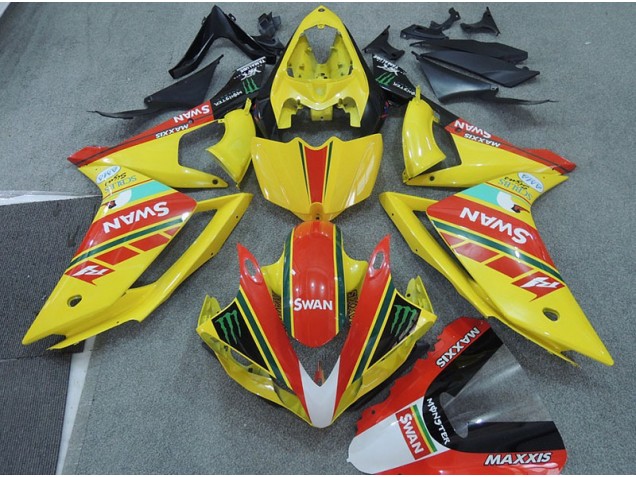Carénage Yamaha R1 2007-2008 - Jaune Rouge Swan Carénage Yamaha R1 2007-2008 - Jaune Rouge Swan