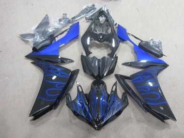 Carénage Yamaha R1 2007-2008 - Noir Bleu Flamme