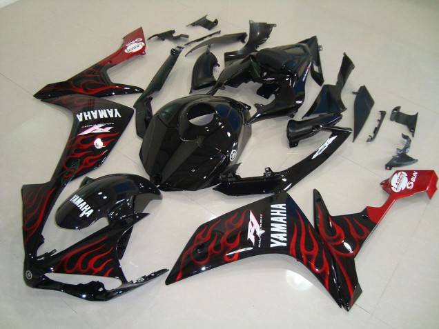 Carénage Yamaha R1 2007-2008 - Noir Brillant Flamme Carénage Yamaha R1 2007-2008 - Noir Brillant Flamme