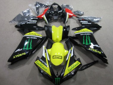 Carénage Yamaha R1 2007-2008 - Noir Jaune Motul Leovince