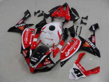 Carénage Yamaha R1 2007-2008 - Rouge Noir Décalque