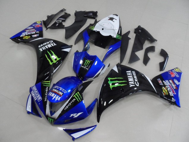 Carénage Yamaha R1 2009-2011 - Bleu Noir Monster