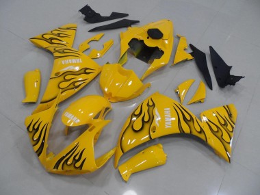 Carénage Yamaha R1 2009-2011 - Jaune Noir Flamme