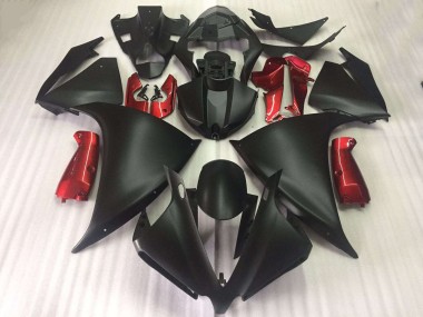 Carénage Yamaha R1 2009-2011 - Noir Mat Brillant Rouge