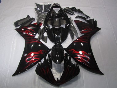 Carénage Yamaha R1 2009-2011 - Noir Rouge Flamme