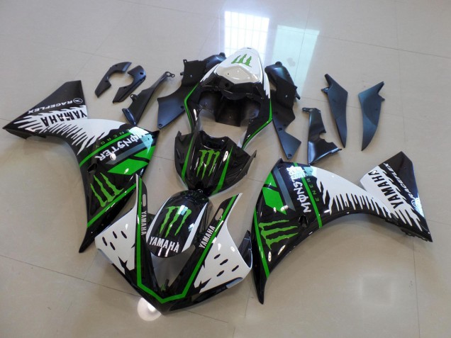 Carénage Yamaha R1 2012-2014 - Blanc Vert Big Monster Carénage Yamaha R1 2012-2014 - Blanc Vert Big Monster