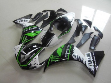Carénage Yamaha R1 2012-2014 - Blanc Vert Monster