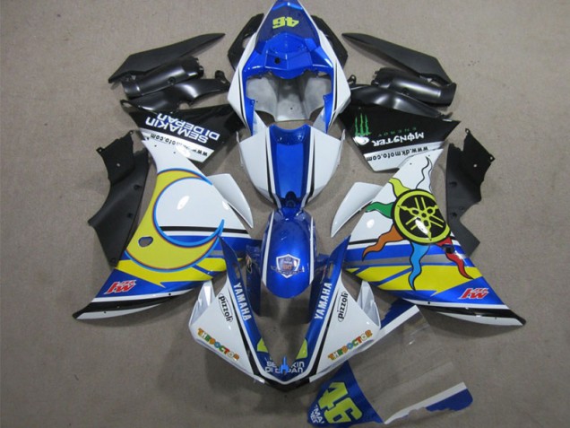 Carénage Yamaha R1 2012-2014 - Bleu Blanc Jaune 46 Carénage Yamaha R1 2012-2014 - Bleu Blanc Jaune 46