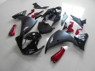 Carénage Yamaha R1 2012-2014 - Noir Mat Rouge