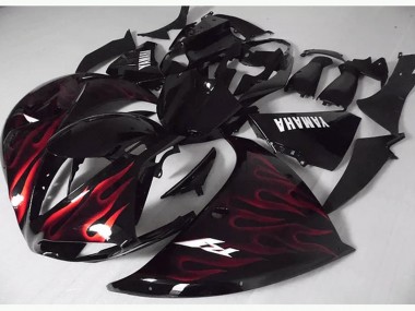 Carénage Yamaha R1 2012-2014 - Rouge Noir Flamme