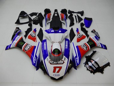 Carénage Yamaha R1 2015-2019 - Bleu Rouge KGN 17