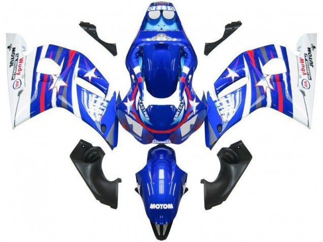 Carénage Yamaha R6 1998-2002 - Bleu Blanc Star Fiat Carénage Yamaha R6 1998-2002 - Bleu Blanc Star Fiat