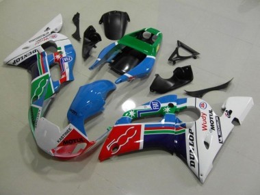 Carénage Yamaha R6 1998-2002 - Bleu Blanc Vert Rouge Wudy Motul Dunlop