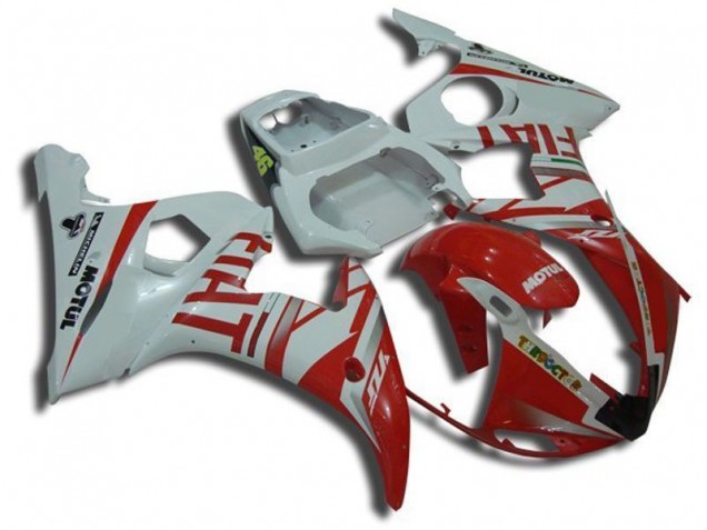 Carénage Yamaha R6 2003-2005 - Blanc Motul Rouge Fiat Carénage Yamaha R6 2003-2005 - Blanc Motul Rouge Fiat