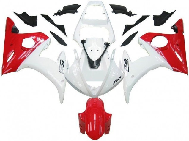 Carénage Yamaha R6 2003-2005 - Blanc Rouge Carénage Yamaha R6 2003-2005 - Blanc Rouge