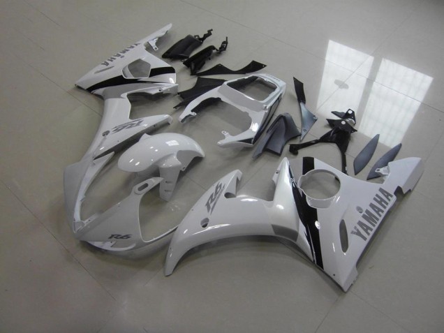 Carénage Yamaha R6 2003-2005 - Blanc et Gris Décalque Carénage Yamaha R6 2003-2005 - Blanc et Gris Décalque