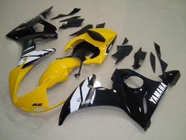 Carénage Yamaha R6 2003-2005 - Jaune Noir