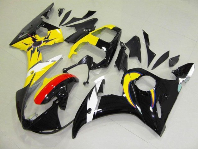 Carénage Yamaha R6 2003-2005 - Moon Noir Jaune Carénage Yamaha R6 2003-2005 - Moon Noir Jaune