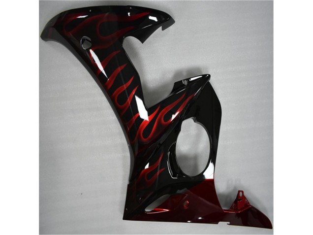 Carénage Yamaha R6 2003-2005 - Noir Rouge Flamme Carénage Yamaha R6 2003-2005 - Noir Rouge Flamme