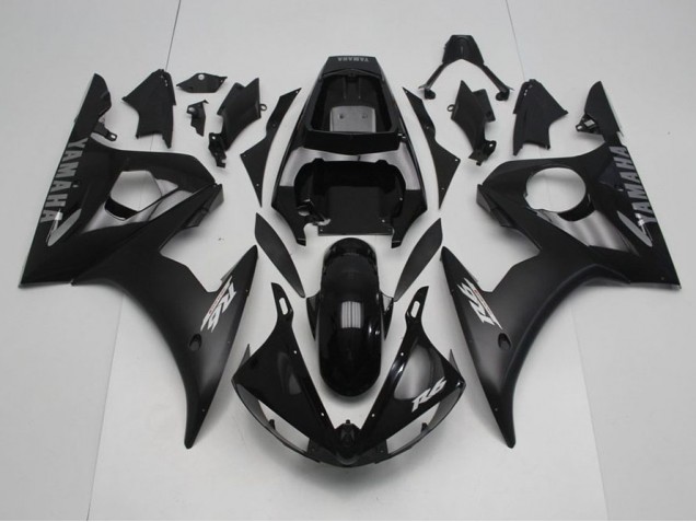 Carénage Yamaha R6 2003-2005 - Noir avec Argent Décalque Carénage Yamaha R6 2003-2005 - Noir avec Argent Décalque