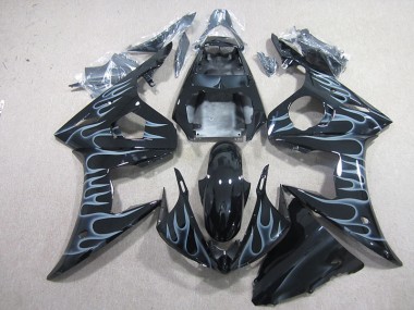 Carénage Yamaha R6 2003-2005 - Noir avec Flamme